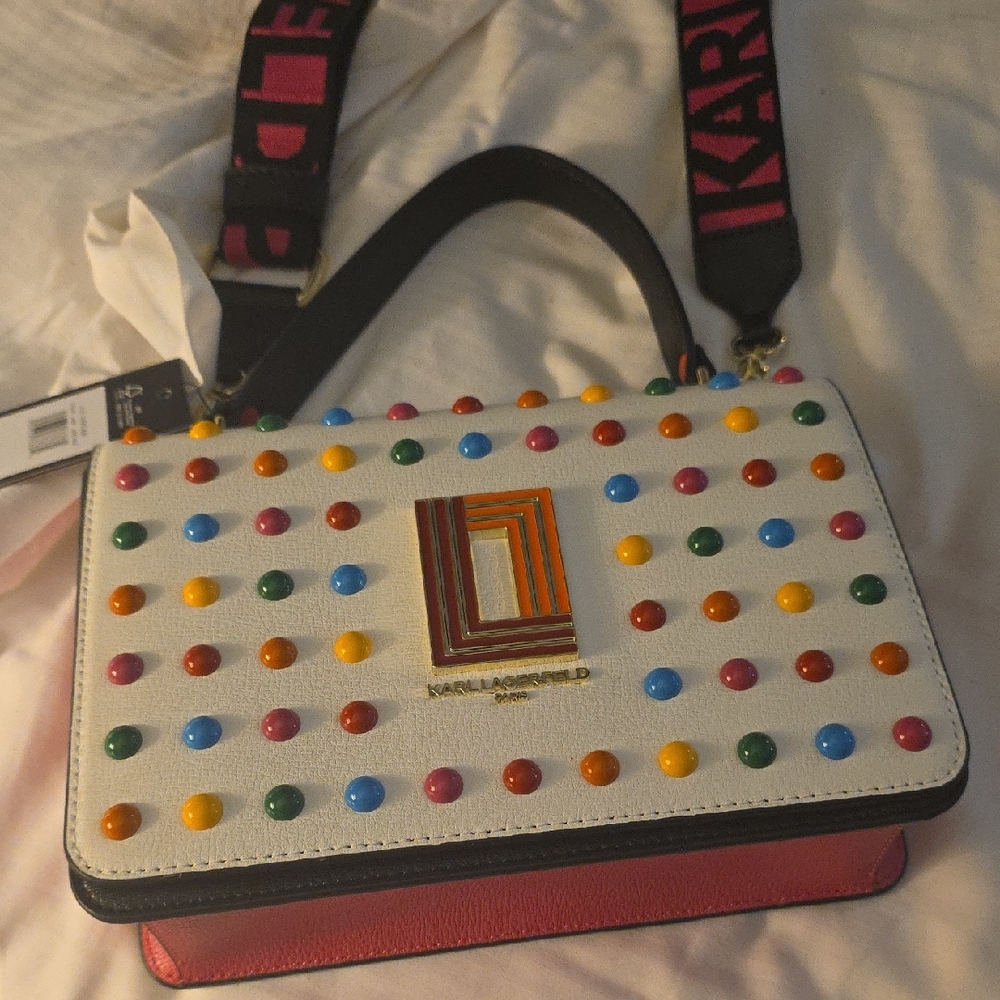 Karl Lagerfeld Multicolor Studded Crossbody Bag